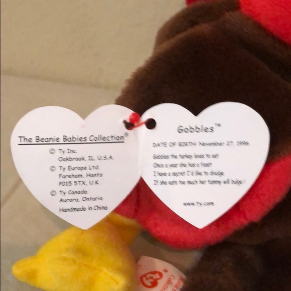 Gobbles the Turkey Ty The Beanie Babies Collection - Picture 5 of 8